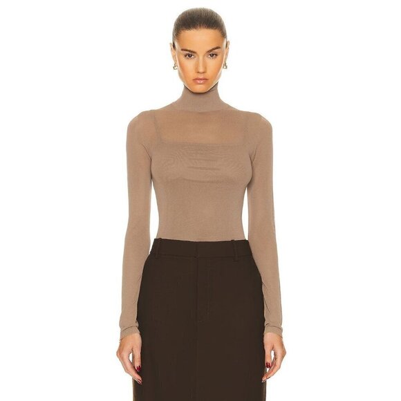 MAX MARA Filato Sheer Long Sleeve Top in Sand Small New Womens Knit Sweater Top - Picture 1 of 16